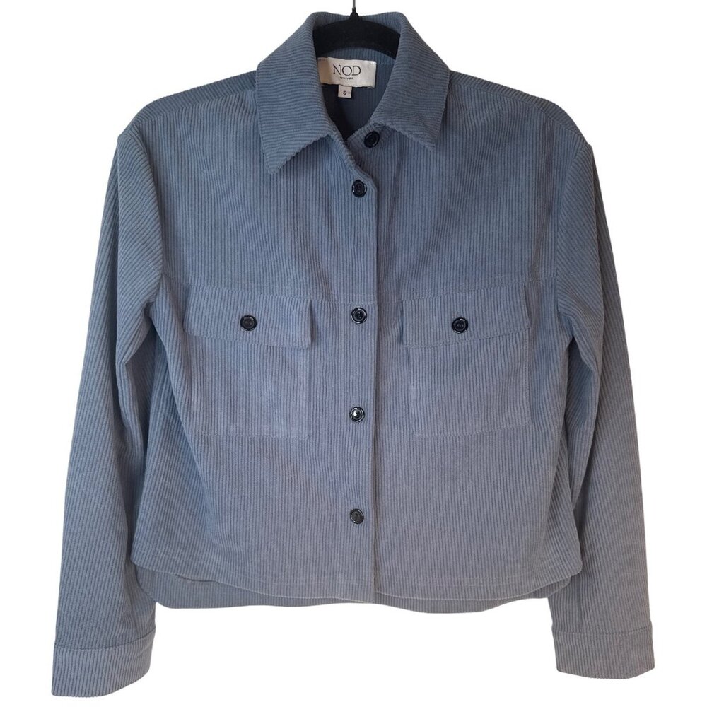 Nod New York Blue Small Ribbed Button-Up Corduroy Jacket - Picture 8 of 13